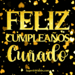 Feliz Cumpleaños Cuñado Con Corazón de Oro Confetti GIF