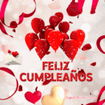 Precioso GIF de feliz cumpleaños con globos rojos