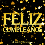 Feliz Cumpleaños Con Corazón Dorado Confetti GIF