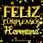 Feliz Cumpleaños Hermana Con Corazón de Oro Confetti GIF