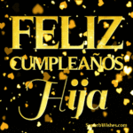 Feliz Cumpleaños Hija Con Corazón de Oro Confetti GIF