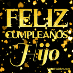 Feliz Cumpleaños Hijo Con Corazón de Oro Confetti GIF