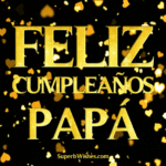 Feliz Cumpleaños Papá Con Corazón de Oro Confetti GIF