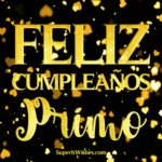 Feliz Cumpleaños Primo Con Corazón de Oro Confetti GIF