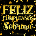 Feliz Cumpleaños Sobrina Con Corazón de Oro Confetti GIF