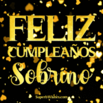 Feliz Cumpleaños Sobrino Con Corazón de Oro Confetti GIF