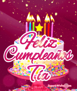 Pastel de Cumpleaños Con Velas de Colores GIF - Feliz Cumpleaños, Tía
