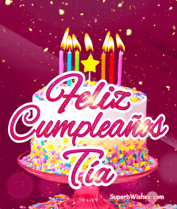 Pastel de Cumpleaños Con Velas de Colores GIF - Feliz Cumpleaños, Tía |  SuperbWishes