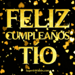 Feliz Cumpleaños Tío Con Corazón de Oro Confetti GIF