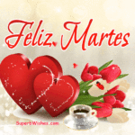Feliz Martes GIF Con Hermosos Corazones Rojos