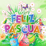 Imagen GIF de Feliz Pascua colorida increíble