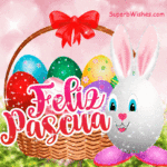 Feliz Pascua GIF con huevos coloridos