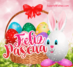Feliz Pascua GIF con huevos coloridos