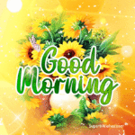 Good Morning GIF With Beautiful Sunflowers