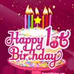 Birthday Cake With Colorful Candles GIF - Happy 1st Birthday