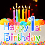 Birthday Cake With Candles GIF - Happy 1st Birthday