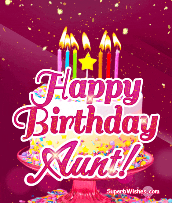 Birthday Cake With Colorful Candles GIF - Happy Birthday, Aunt!