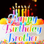 Birthday Cake With Candles GIF - Happy Birthday, Brother