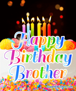 Birthday Cake With Candles GIF - Happy Birthday, Brother
