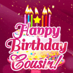 Birthday Cake With Colorful Candles GIF - Happy Birthday, Cousin!