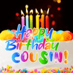 Birthday Cake With Candles GIF - Happy Birthday, Cousin!