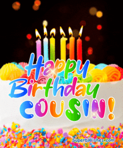 Birthday Cake With Candles GIF - Happy Birthday, Cousin!