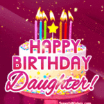 Birthday Cake With Colorful Candles GIF - Happy Birthday, Daughter!