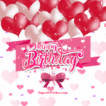 Happy Birthday GIF With Heart-Shaped Balloons