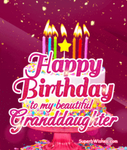 Birthday Cake With Colorful Candles GIF - Happy Birthday, Granddaughter