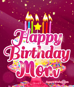 Birthday Cake With Colorful Candles GIF - Happy Birthday, Mom