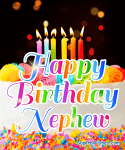 Birthday Cake With Candles GIF - Happy Birthday, Nephew