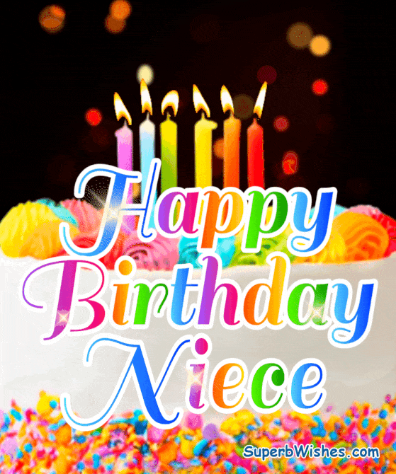 Birthday Cake With Candles GIF - Happy Birthday, Niece