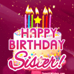 Birthday Cake With Colorful Candles GIF - Happy Birthday, Sister!