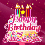 Birthday Cake With Colorful Candles GIF - Happy Birthday to my Sister-in-Law