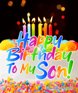 Birthday Cake With Candles GIF - Happy Birthday To My Son!