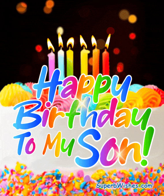 Birthday Cake With Candles GIF - Happy Birthday To My Son!