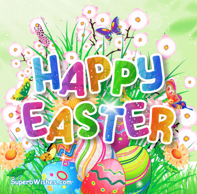 Amazing Colorful Happy Easter 2023 Animated GIF
