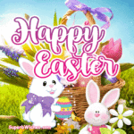 Happy Easter GIF With Cute Bunnies