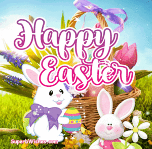 Happy Easter GIF With Cute Bunnies
