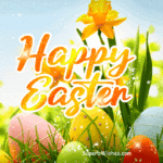 Happy Easter GIF With Colored Easter Eggs