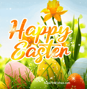 Happy Easter GIF With Colored Easter Eggs
