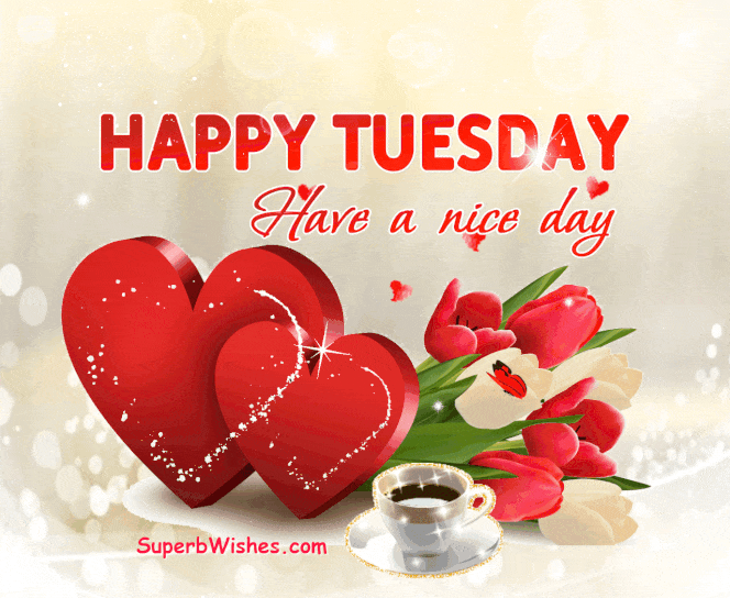 Happy Tuesday GIF With Beautiful Red Hearts