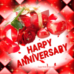 Happy Anniversary GIF With A Red Gift Box