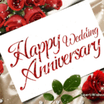 Happy Wedding Anniversary GIF With Red Roses