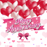 Happy Anniversary GIF With Heart-Shaped Balloons