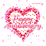 Happy Anniversary With Stylish Animated Hearts GIF