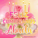 Pastel de Cumpleaños Floral Rosa GIF - Feliz Cumpleaños, Abuela