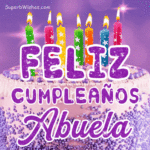 Pastel de Cumpleaños Morado Real GIF - Feliz Cumpleaños, Abuela