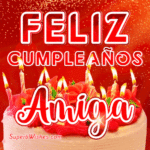 Delicado Pastel de Cumpleaños GIF - Feliz Cumpleaños, Amiga