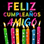 Velas de Cumpleaños En Colores Arco Iris GIF - Feliz Cumpleaños, Amigo